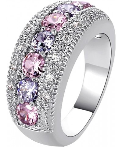 925 Sterling Silver Spinner Ring Meditation Ring Band Wide Hammered Worry Band Pink Purple $11.69 Rings