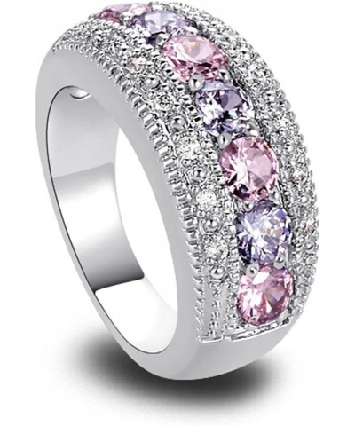 925 Sterling Silver Spinner Ring Meditation Ring Band Wide Hammered Worry Band Pink Purple $11.69 Rings