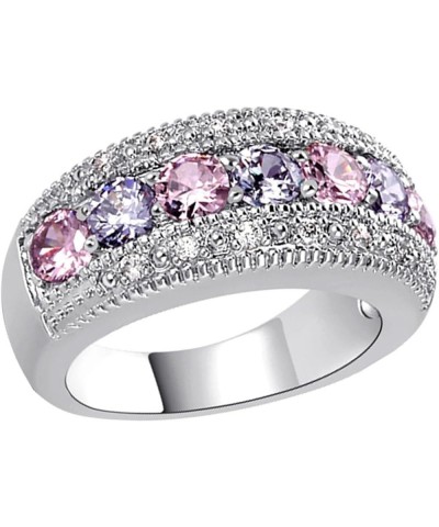 925 Sterling Silver Spinner Ring Meditation Ring Band Wide Hammered Worry Band Pink Purple $11.69 Rings