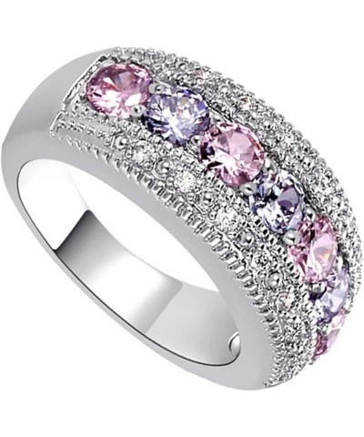 925 Sterling Silver Spinner Ring Meditation Ring Band Wide Hammered Worry Band Pink Purple $11.69 Rings