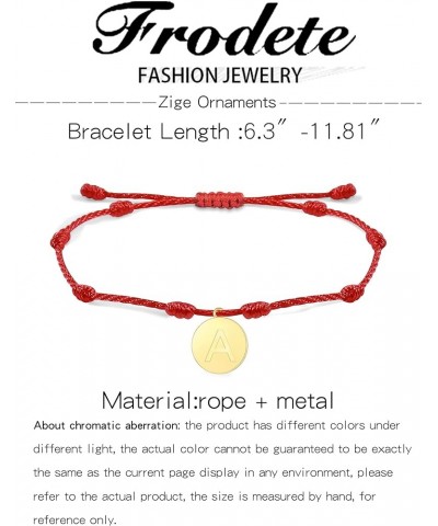 Red String Bracelet Initial Bracelet for Women Custome Name Bracelets Red Bracelet for Protection Braided 7 Knot Coin Bracele...