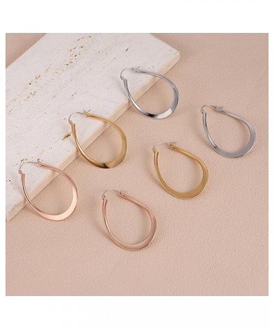 Hoop Earrings for Women, S925 Sterling Silver Post Hypoallergenic Earrings 14K Real Gold Plated Twisted Hoops Earrings for Wo...