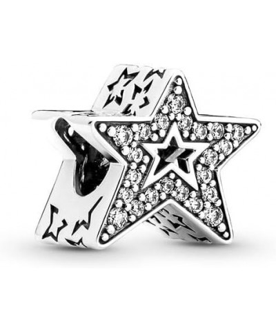 925 Sterling Silver Astronaut Galaxy Star Crescent Moon Murano Bead Charms Fit al Pandora Bracelet DIY Women Gift Jewelry SS2...