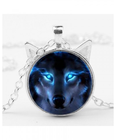 Necklace for Women,Unisex Jewelry Retro Wolf Head Pendant Cabochon Long Chain Sweater Necklace - Bronze Black 1size $4.63 Nec...