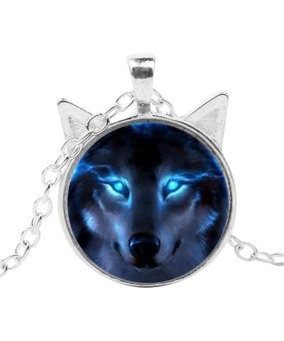 Necklace for Women,Unisex Jewelry Retro Wolf Head Pendant Cabochon Long Chain Sweater Necklace - Bronze Black 1size $4.63 Nec...