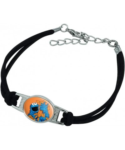 Sesame Street Vintage Cookie Monster Novelty Suede Leather Metal Bracelet $8.60 Bracelets