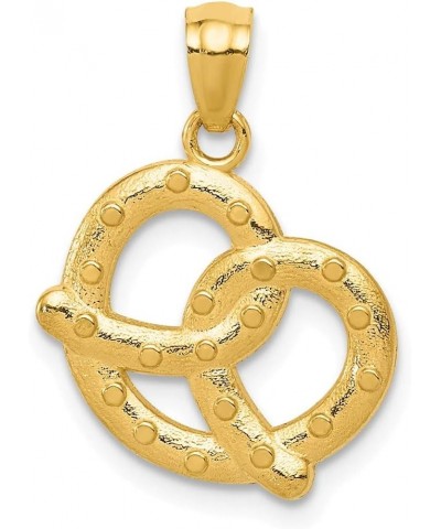 Solid 14k Yellow Gold Pretzel Pendant Charm - 21mm x 15mm $59.77 Pendants