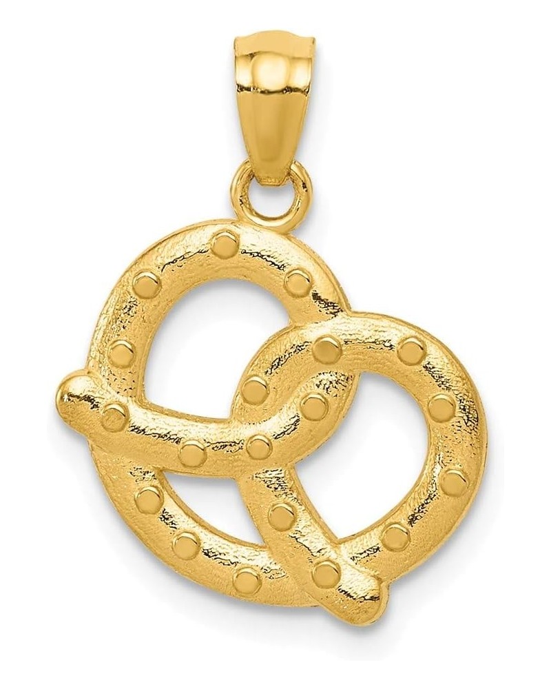 Solid 14k Yellow Gold Pretzel Pendant Charm - 21mm x 15mm $59.77 Pendants