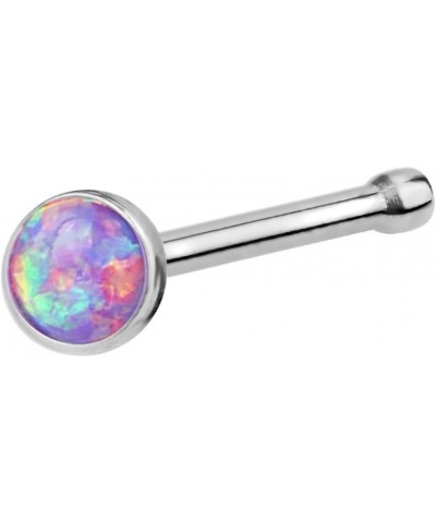 20g 6mm Surgical Steel, Gold IP Plated & Rose Gold IP Plated Synthetic Opal Top Nose Stud Steel/Purple $7.79 Body Jewelry