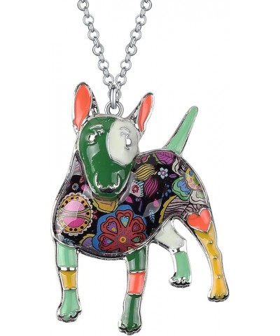 BOWSER" Love Heart Enamel Alloy Pets English Bull Terrier Dog Necklace Animal Women pendant Green $9.51 Necklaces