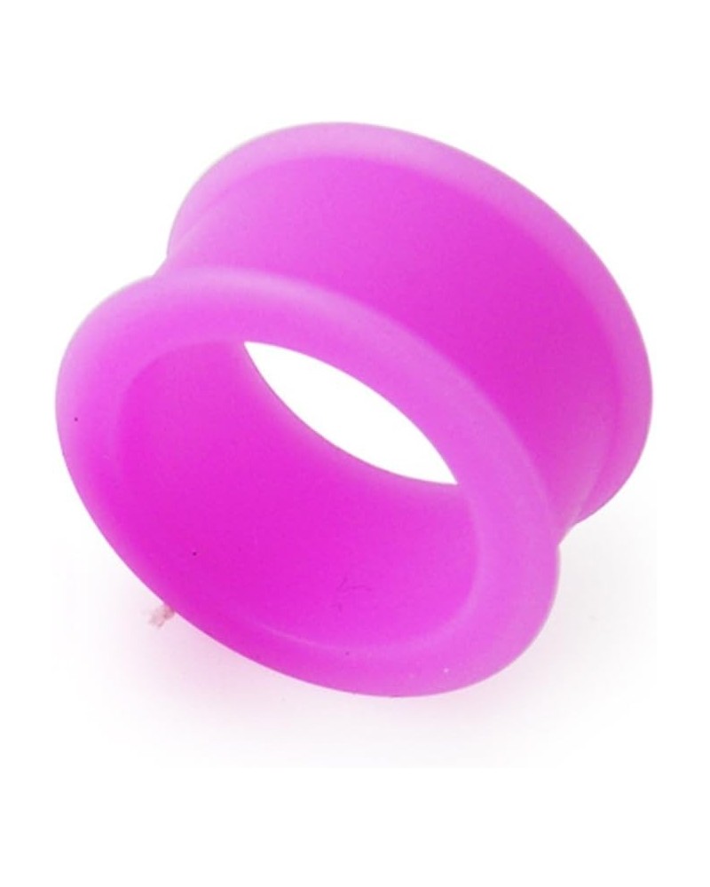 Purple Soft and Flexible Silicone Double Flared Tunnels Ear Plugs - Sold by Piece 10.0 Millimeters $9.16 Body Jewelry