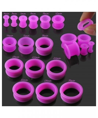 Purple Soft and Flexible Silicone Double Flared Tunnels Ear Plugs - Sold by Piece 10.0 Millimeters $9.16 Body Jewelry