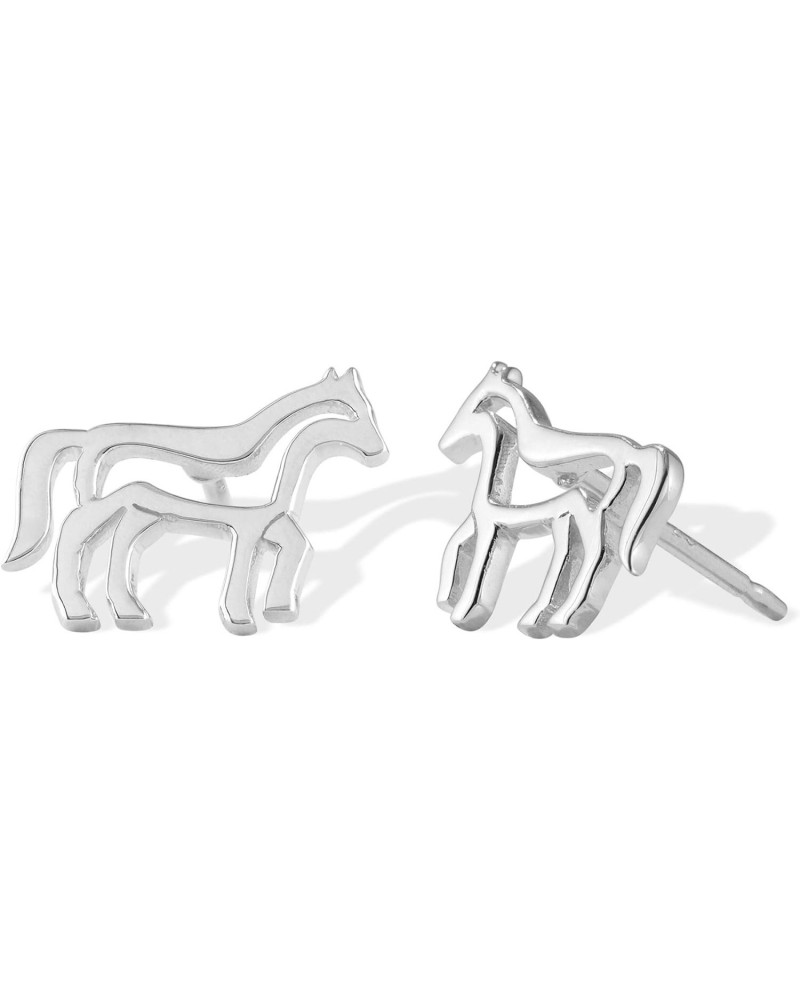 Jewelry Sterling Silver Horse Stud Earrings $9.84 Earrings