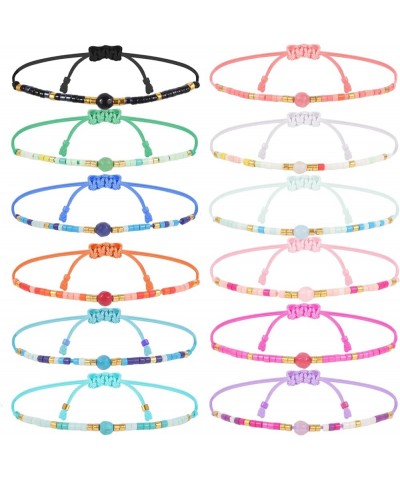 12 Pcs Evil Eye Bracelets Pack Adjustable Lucky Amulet Handmade String Bracelet Gift for Women Girls Boys D $5.49 Bracelets