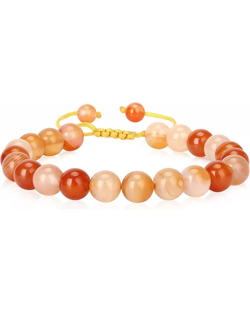 Natural Healing Crystal Beads Bracelet Gemstone Couple Adjustable Gift Bracelet Persian Gulf Agate $8.39 Bracelets