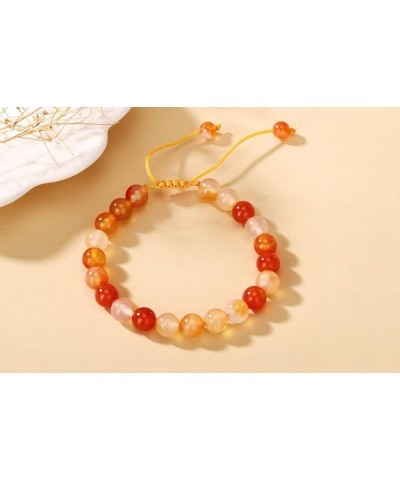 Natural Healing Crystal Beads Bracelet Gemstone Couple Adjustable Gift Bracelet Persian Gulf Agate $8.39 Bracelets