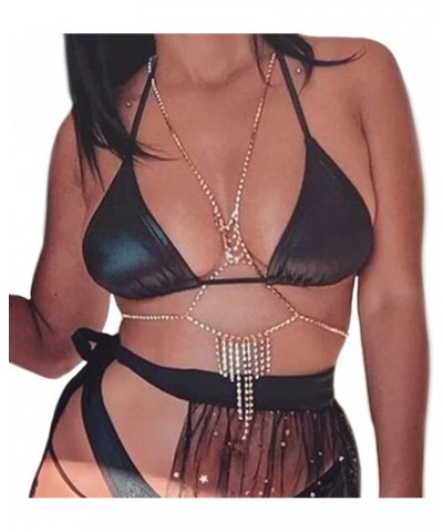 Rhinestone Body Chain Silver Bra Chest Chain Crystal Harness Body Acessories for Women and Girls $7.64 Body Jewelry