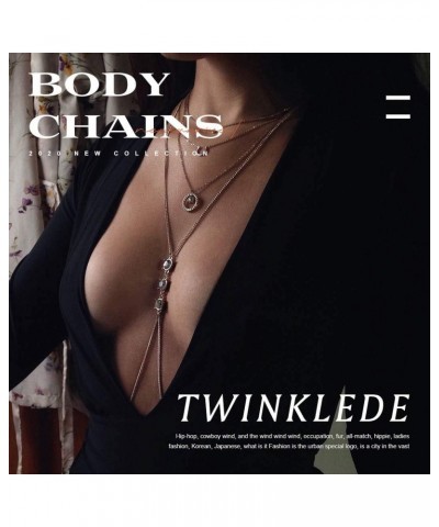 Rhinestone Body Chain Silver Bra Chest Chain Crystal Harness Body Acessories for Women and Girls $7.64 Body Jewelry