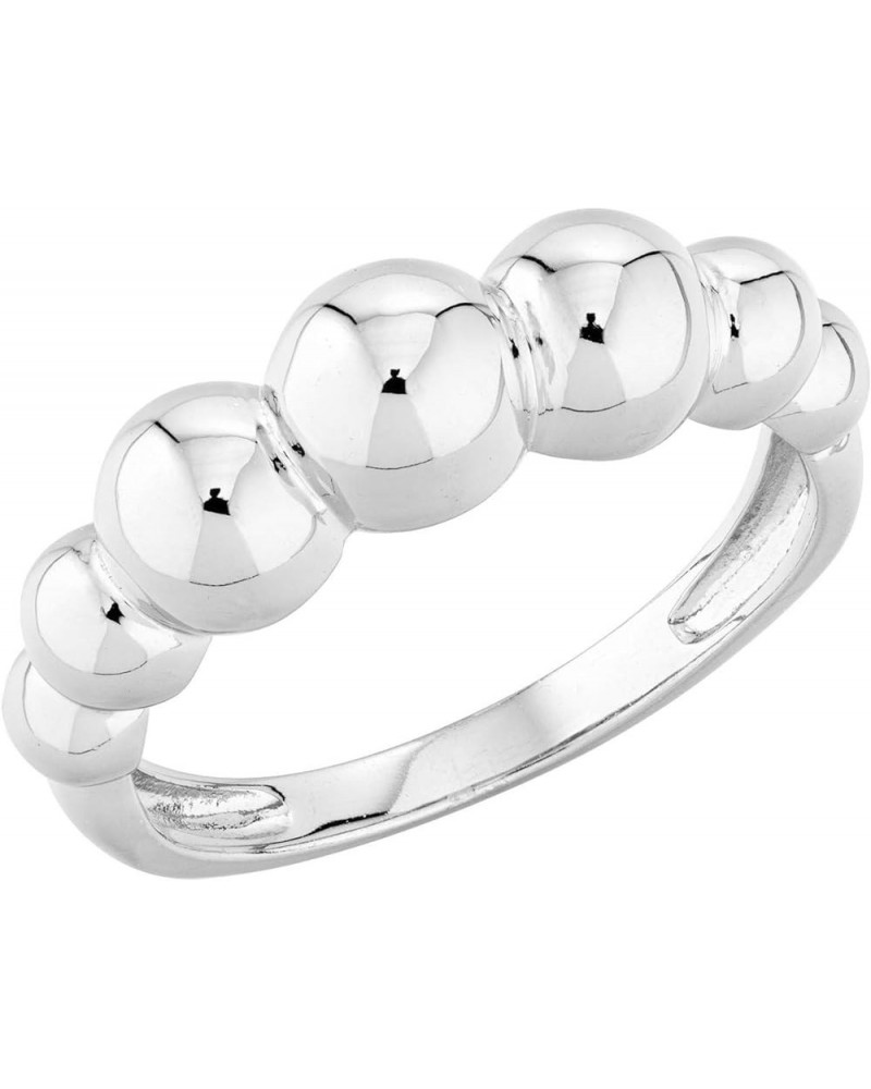 Italian 925 Sterling Silver Bead Ball Stackable Ring for Women, in Silver or 18K Gold Plated sterling silver 8 $16.27 Rings