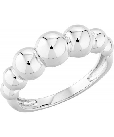 Italian 925 Sterling Silver Bead Ball Stackable Ring for Women, in Silver or 18K Gold Plated sterling silver 8 $16.27 Rings