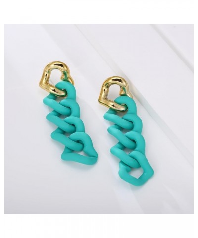 Heart Link Earrings, Heart Drop Earrings For Women Love Heart Dangle Earrings Valentine's Day Mother's Day Gift Aqua $6.48 Ea...