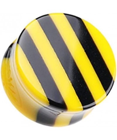 Brilliant Stripes Double Flared Ear Gauge Plug 1/2" (12.5mm), Yellow $10.44 Body Jewelry