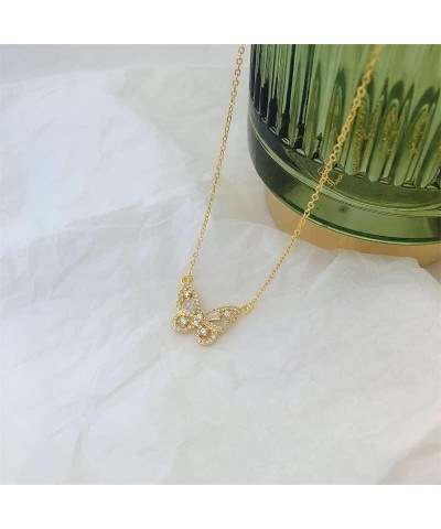 Women's Choker Necklace Fish Bone The Big Dipper Butterfly Necklace 14K Gold Plated Necklace golden color $8.09 Necklaces