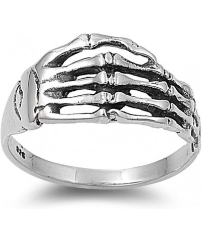 925 Sterling Silver Hand of The Dead Skull Hardcore Ring $12.59 Rings