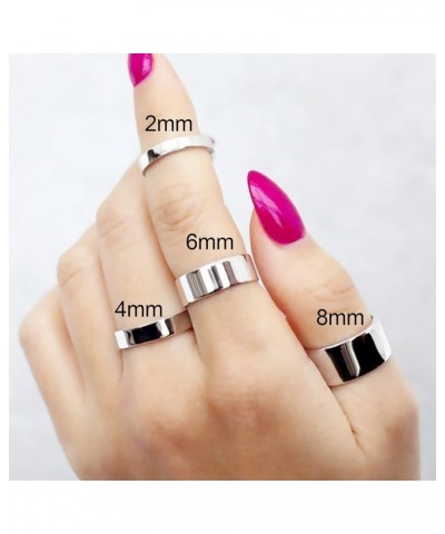 14K Gold Plated Rings for Women Girls Stacking Stackable Band Thumb Pointer Finger Ring Comfort Fit Width：4mm_Size：11 4mm Sil...