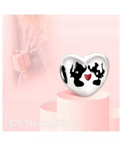 925 Sterling Silver Infinite Heart Beads Charm Kiss Pendant Crown Rose Charms Woman Lover Mom Wife Gift 3-Piece/Package Charm...