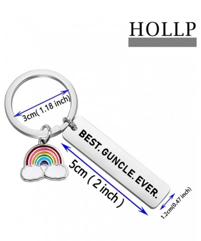 LGBT Gay Pride Jewelry LGBT Relationship Keychain Best Guncle Ever Keychain Rainbow Pride Gift for Men Women Keychain $10.56 ...