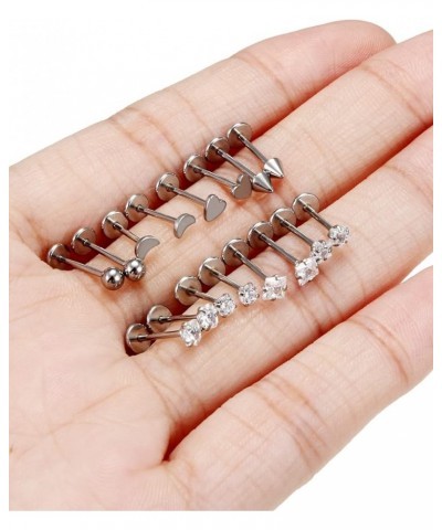 Flat Back Earrings/Threadless Noses Rings, 20G 18G 5/16in, 8Pairs Surgical Steel Piercing Jewelry for Women Men. 20g, 0.8mm $...