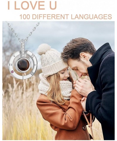 I Love You Necklace 100 Languages Gift Set | Nano Jewelry Projection Necklace | Romantic Gifts for Her Circle - Silver $10.97...