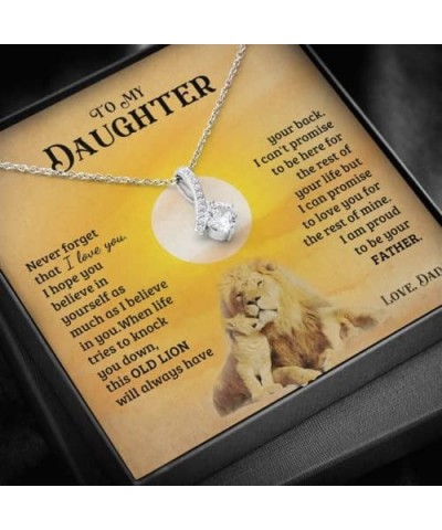 Father Daughter Gifts From Dad, Father Daughter Necklace From Dad, To My Daughter Lion Dad And Daughter Love Knot Necklace On...