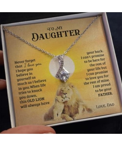 Father Daughter Gifts From Dad, Father Daughter Necklace From Dad, To My Daughter Lion Dad And Daughter Love Knot Necklace On...