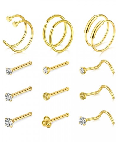 18g 20g 22g Nose Rings Nose Studs Surgical Stainless Steel Screw L Shaped Pin Bone Nose Nostrial Piercing Jewerly for Women M...