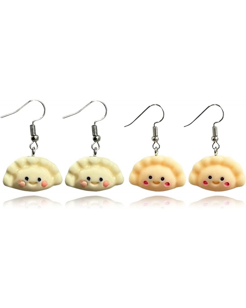 Resin Handmade Chinese Food Dumpling Meat Pie Pierogi Earrings for Women Girls Charm jewelry Dumpling $8.39 Earrings