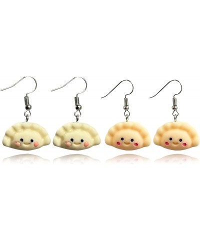 Resin Handmade Chinese Food Dumpling Meat Pie Pierogi Earrings for Women Girls Charm jewelry Dumpling $8.39 Earrings