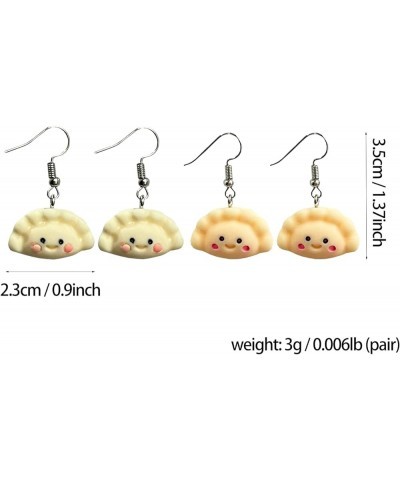 Resin Handmade Chinese Food Dumpling Meat Pie Pierogi Earrings for Women Girls Charm jewelry Dumpling $8.39 Earrings