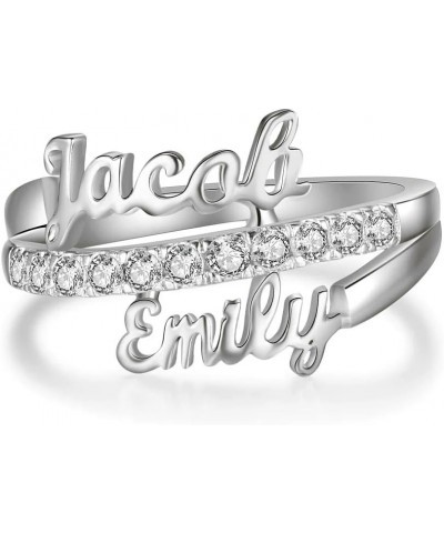 10K 14K 18K Solid Gold Personalized 2 Names Ring Custom Any Name for Women Customized Two Names Jewelry Gifts for Couple Girl...