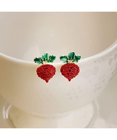 S925 Silver Needle Earrings for Women Red Crystal Radish Earrings Jewelry Girl Earrings Fine Party Earrings $6.26 Earrings