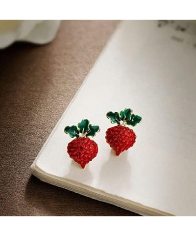 S925 Silver Needle Earrings for Women Red Crystal Radish Earrings Jewelry Girl Earrings Fine Party Earrings $6.26 Earrings