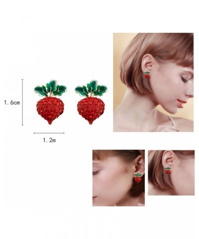 S925 Silver Needle Earrings for Women Red Crystal Radish Earrings Jewelry Girl Earrings Fine Party Earrings $6.26 Earrings