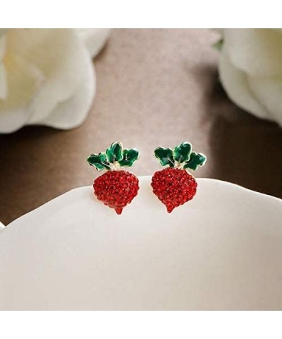 S925 Silver Needle Earrings for Women Red Crystal Radish Earrings Jewelry Girl Earrings Fine Party Earrings $6.26 Earrings