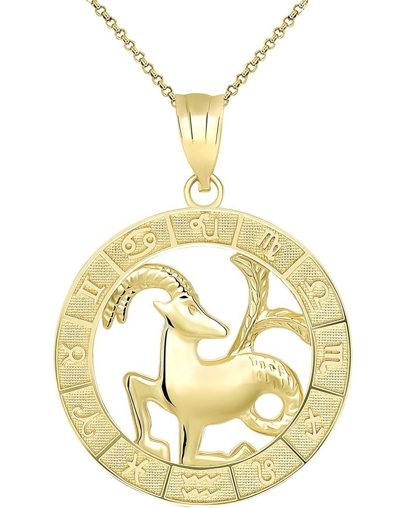 10k Yellow Gold Zodiac Pendant Necklace 22.0 Inches Capricorn $88.55 Necklaces