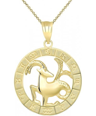 10k Yellow Gold Zodiac Pendant Necklace 22.0 Inches Capricorn $88.55 Necklaces