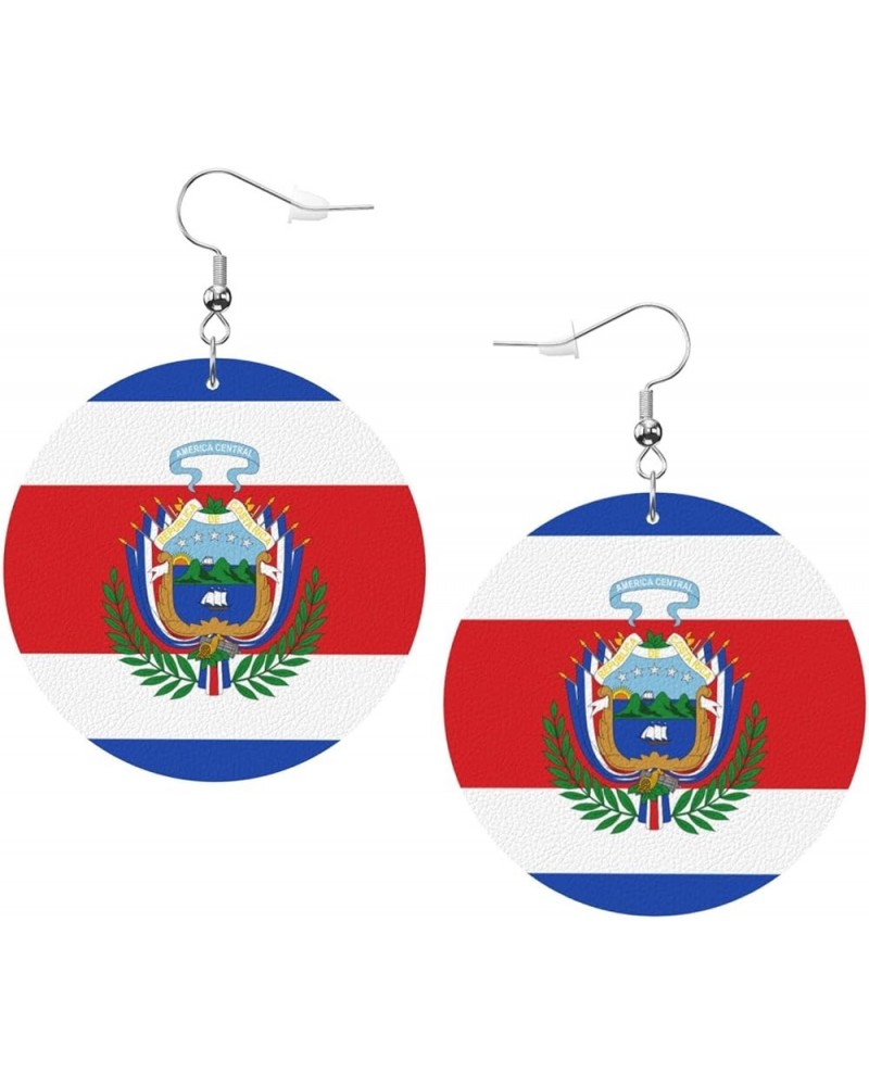 2022 World Football Teams National Flag Women Round Leather Earrings Soccer Dangle Earrings for Girls National Soccer Team Fa...