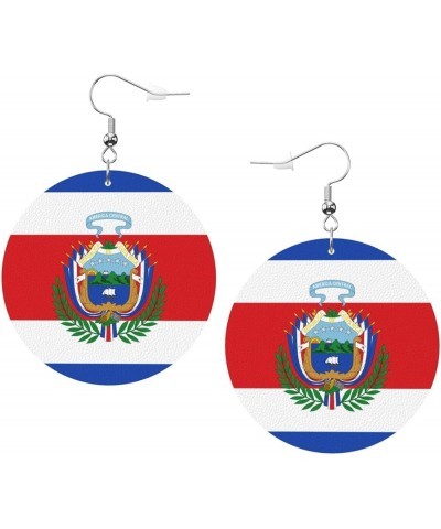 2022 World Football Teams National Flag Women Round Leather Earrings Soccer Dangle Earrings for Girls National Soccer Team Fa...