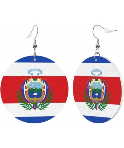 2022 World Football Teams National Flag Women Round Leather Earrings Soccer Dangle Earrings for Girls National Soccer Team Fa...