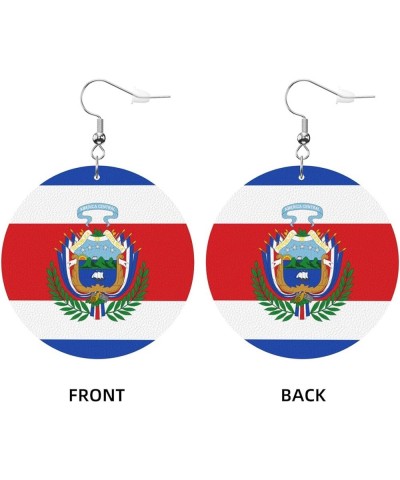 2022 World Football Teams National Flag Women Round Leather Earrings Soccer Dangle Earrings for Girls National Soccer Team Fa...